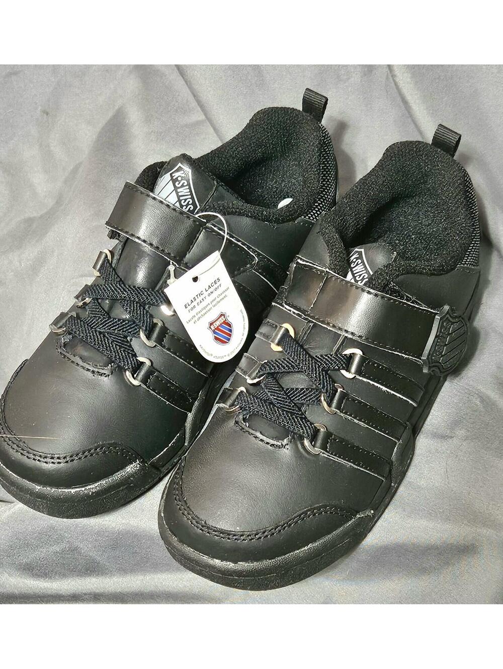 K-Swiss KIDS Hinton VLC BLACK Low CLOUD SNEAKERS Size 12.5 US Unisex